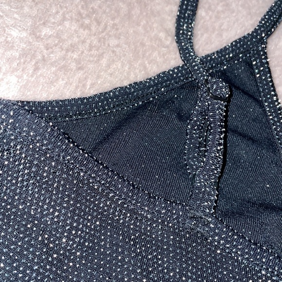 H&M Divided Knotted Shimmery Black Size Medium Tank Top - Picture 5 of 8